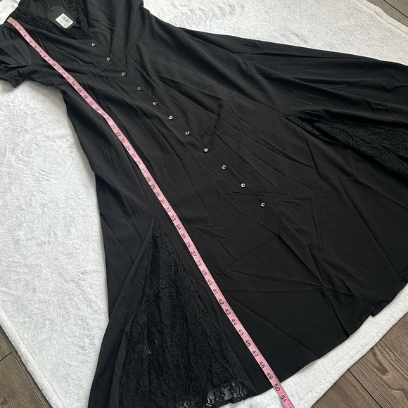 NWT Disturbia Dark Romance Floral Lace Puff Sleeve Cottagecore Goth Midi Dress 6 - Picture 7 of 8